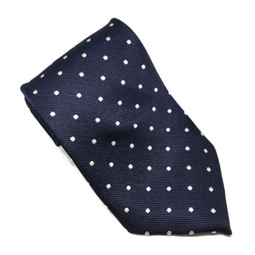 Blue Equetech Kids Polka Dot Show Tie Navy/White