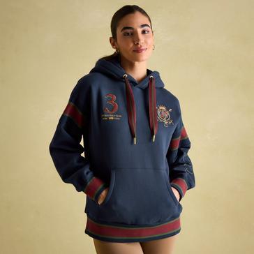 Blue Joules Womens Newham Embellished Hoodie Navy