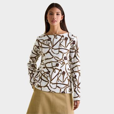 Multi Joules Womens Harbour Boat Neck Breton Top Cream Bridle