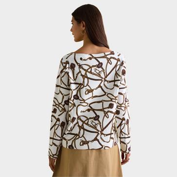 Multi Joules Womens Harbour Boat Neck Breton Top Cream Bridle