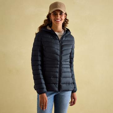 Blue Joules Womens Kenley Showerproof Padded Coat With Hood Navy