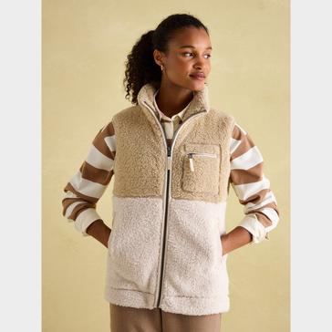 Cream Joules Womens Mallory Fleece Gilet Cream