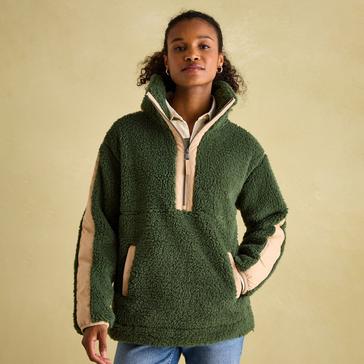 Green Joules Womens Tilly Quarter Zip Fleece Green