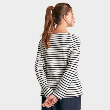 Multi Joules Womens Harbour Striped Boat Neck Breton Top Cream & Navy Striped