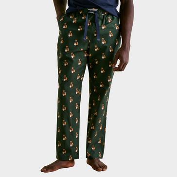 Multi Joules Mens Dozer Cotton Pyjama Bottoms Green Fox