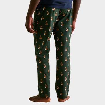 Multi Joules Mens Dozer Cotton Pyjama Bottoms Green Fox