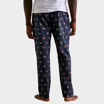 Multi Joules Mens Dozer Cotton Pyjama Bottoms Navy Birds