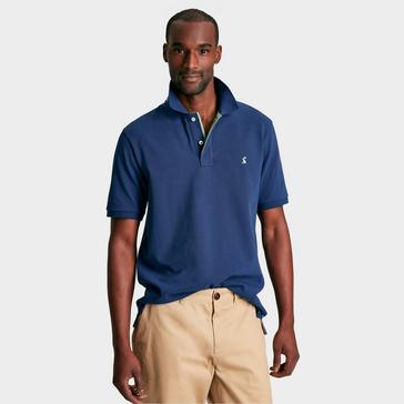 Blue Joules Mens Woody Regular Fit Cotton Pique Polo Shirt Blue