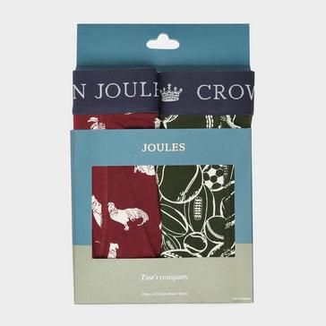Multi Joules Mens Crown Pack of Two Cotton Briefs Red/Green
