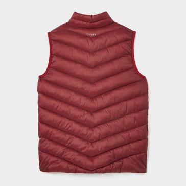 Red Joules Kids Crofton Showerproof Quilted Gilet Berry Red
