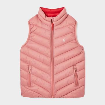 Pink Joules Kids Crofton Showerproof Quilted Gilet Pink