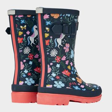 Multi Joules Kids Printed Wellies Navy Blue