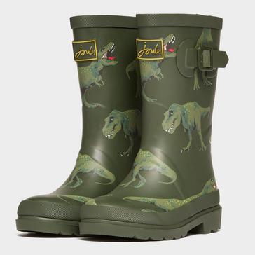 Green Joules Kids Printed Wellies Khaki Green