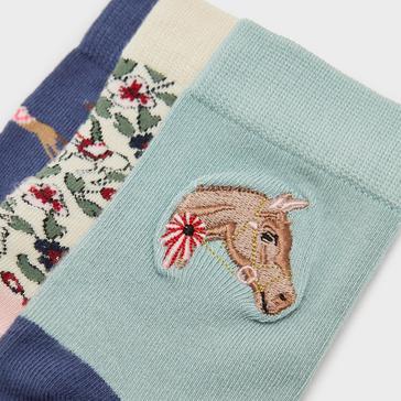 Multi Joules Kids Neat Feet 3 Pack Socks Blue