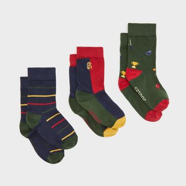 Multi Joules Kids Eat Feet 3 Pack Socks Multi Green