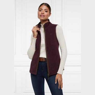 Red Holland Cooper Womens Country Fleece Gilet Mulberry