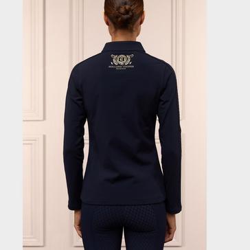 Blue Holland Cooper Womens Crystal Zip Sweater Ink Navy