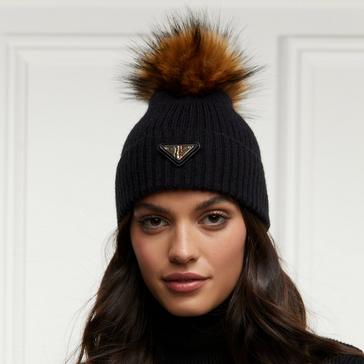 Black Holland Cooper Womens Burghley Bobble Hat Black