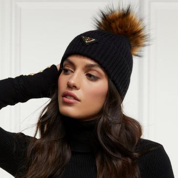 Black Holland Cooper Womens Burghley Bobble Hat Black