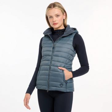 Blue LeMieux Womens Tilly Hooded Puffer Gilet Petrol