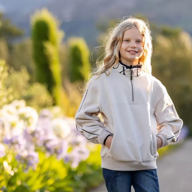 LeMieux Young Rider Kate Quarter Zip Sweat Ash/Stone | Naylors