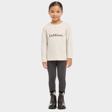 Grey LeMieux Kids Mini Jessie Long Sleeve Top Ecru/Nep