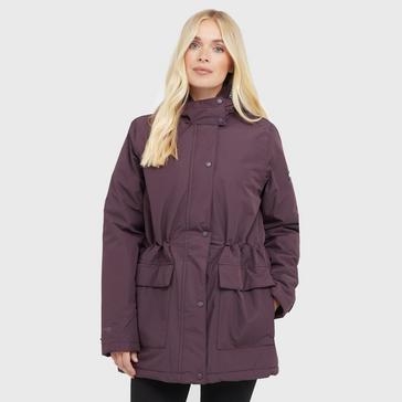 Purple Regatta Womens Mireya Waterproof Insulated Jacket Deep Plum Spot Print
