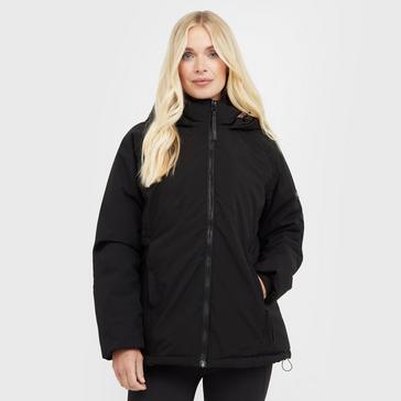 Black Regatta Womens Reeah Waterproof Insulated Jacket Black Warm Taupe