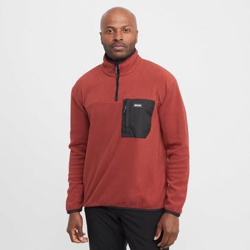 Red Regatta Mens Frankie Half Zip Fleece Red Ochre