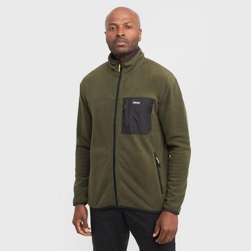 Green Regatta Mens Frankie Full Zip Fleece Dark Khaki