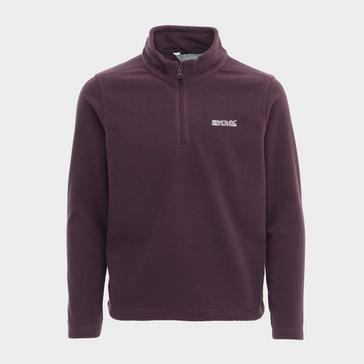 Purple Regatta Kids Hot Shot II Half Zip Fleece Deep Plum