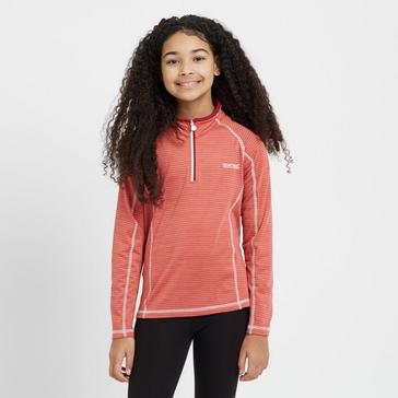 Red Regatta Kids Berley Half Zip Top Mineral Red