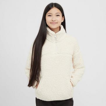 Cream Regatta Kids Kaliza Half Zip Fleece Light Vanilla