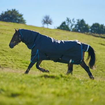 Black Royal Scot Original 200g Mediumweight Combo Neck Turnout Rug Black/Ocean