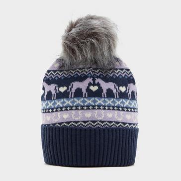 Multi Platinum Adults Malmo Fairisle Pom Hat Navy