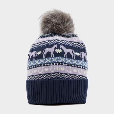 Multi Platinum Adults Malmo Fairisle Pom Hat Navy