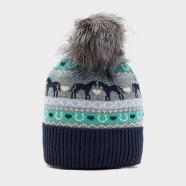 Multi Platinum Adults Malmo Fairisle Pom Hat Grey