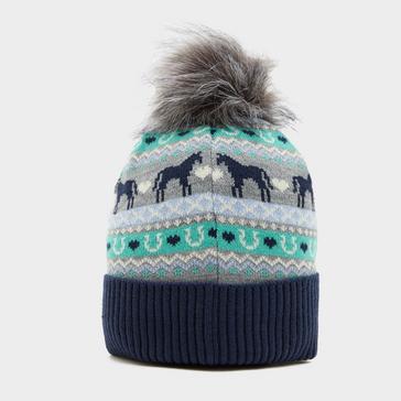 Multi Platinum Adults Malmo Fairisle Pom Hat Grey