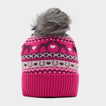 Pink Platinum Kids Fika Fairisle Pom Hat Pink