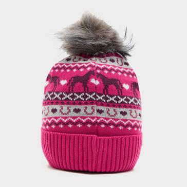 Pink Platinum Kids Fika Fairisle Pom Hat Pink