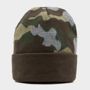 Green Platinum Adults Camo Conseal LED Beanie Olive