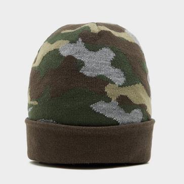 Green Platinum Kids Camo Beck LED Beanie Olive