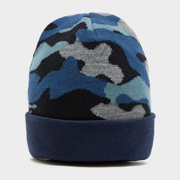 Blue Platinum Kids Camo Beck LED Beanie Blue