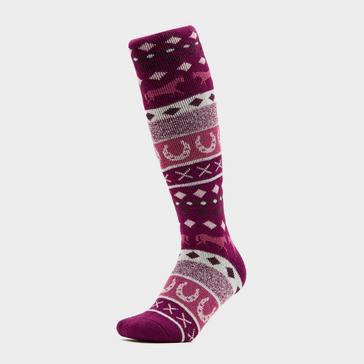 Pink Heat Holders Womens Southwell Fair Isle Socks Fusion Pink