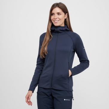 Navy Montane Women’s Fury Lite Hooded Fleece Jacket