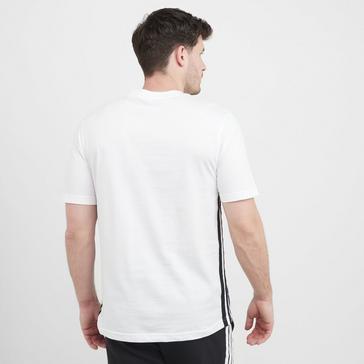 White adidas Men’s Essentials 3-Stripes Single Jersey T-Shirt