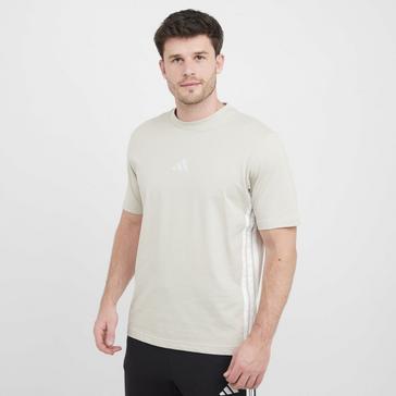 White adidas Men’s Essentials 3-Stripes Single Jersey T-Shirt