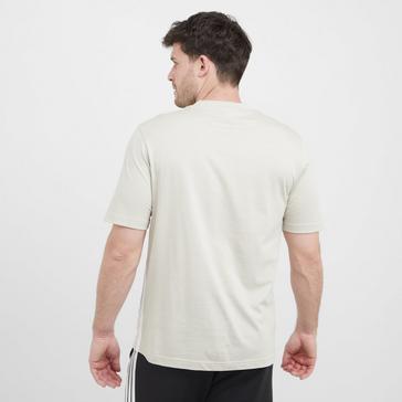 White adidas Men’s Essentials 3-Stripes Single Jersey T-Shirt