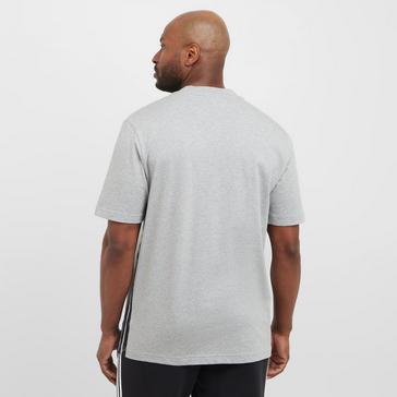 Grey adidas Men’s Essentials 3-Stripes Single Jersey T-Shirt