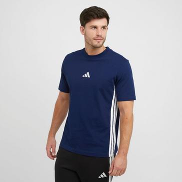 Navy adidas Men’s Essentials 3-Stripes Single Jersey T-Shirt
